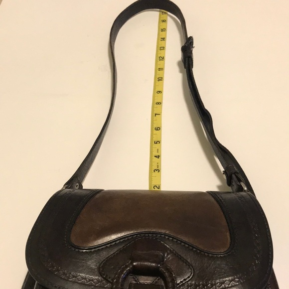 #035 Anna Cainzo Culturas Del Sol’s | Brown Leather Side Saddle Crossbody - Picture 15 of 17